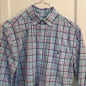 Vineyard Vines gingham button up, classic fit XS!